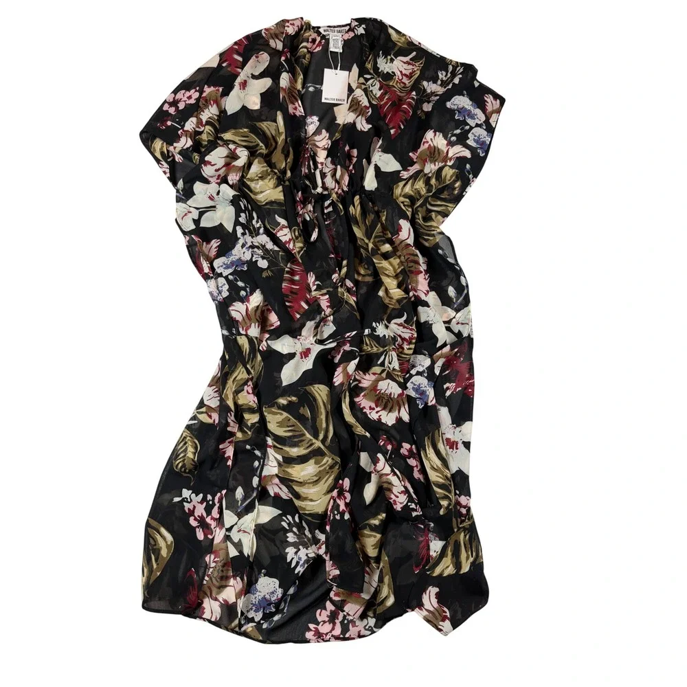 NWT Walter Baker Women's Floral Tulum Kaftan Robe Swim Cover Up, Size O/S